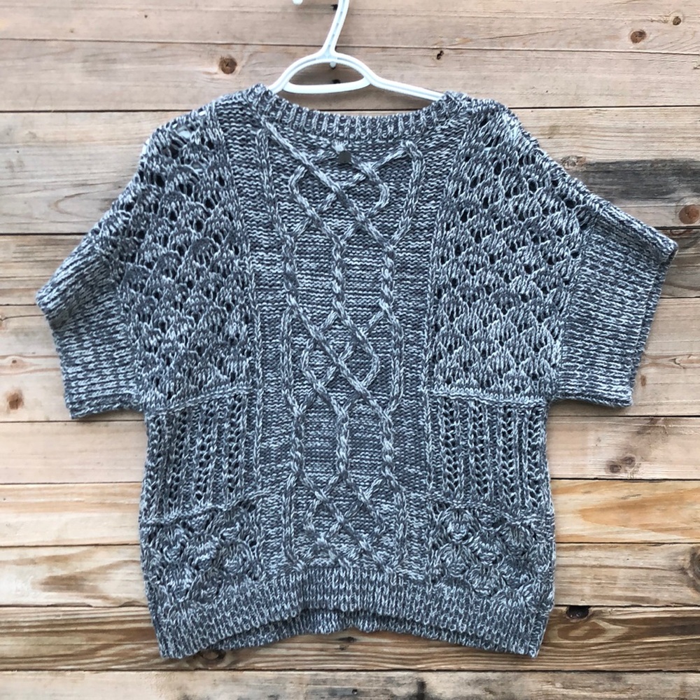 Prana | Gray Patchwork Athletic Sweater Medium - image 7